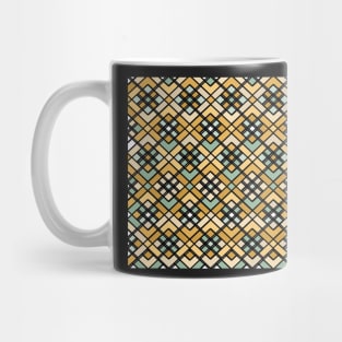 Abstract geometric pattern - bronze, green and black. Mug